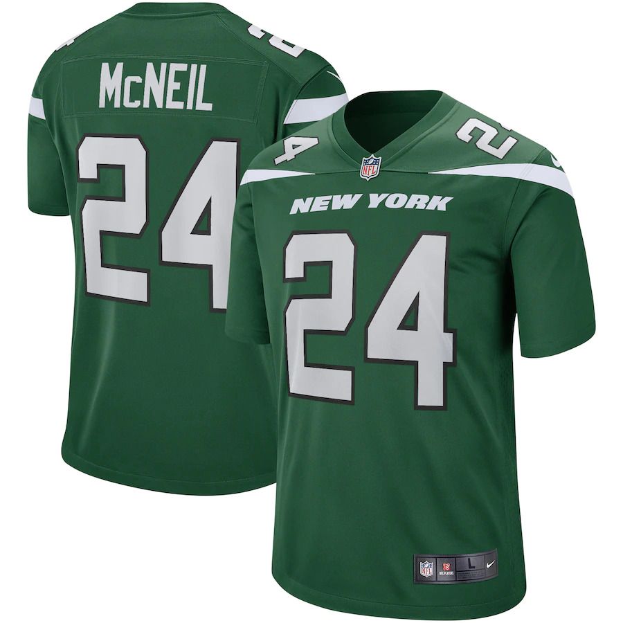 Men New York Jets 24 Freeman McNeil Nike Gotham Green Game Retired Player NFL Jersey